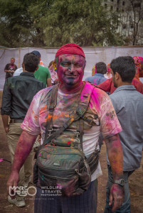 Marco Urso al festival di Holi - India